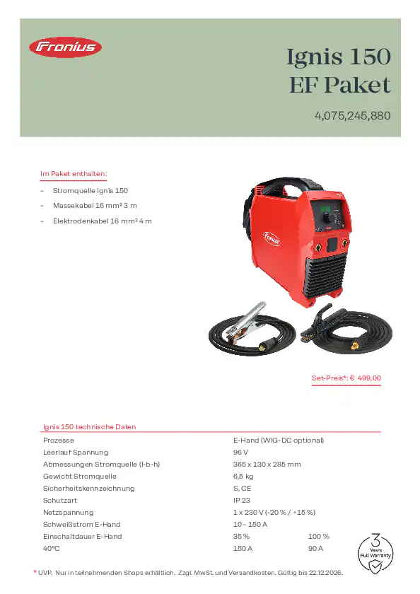 Fronius Ignis 150 EF