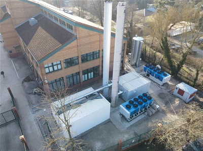 Heating plant with heat pumps and condensing boilers, Econopark Pankstraße