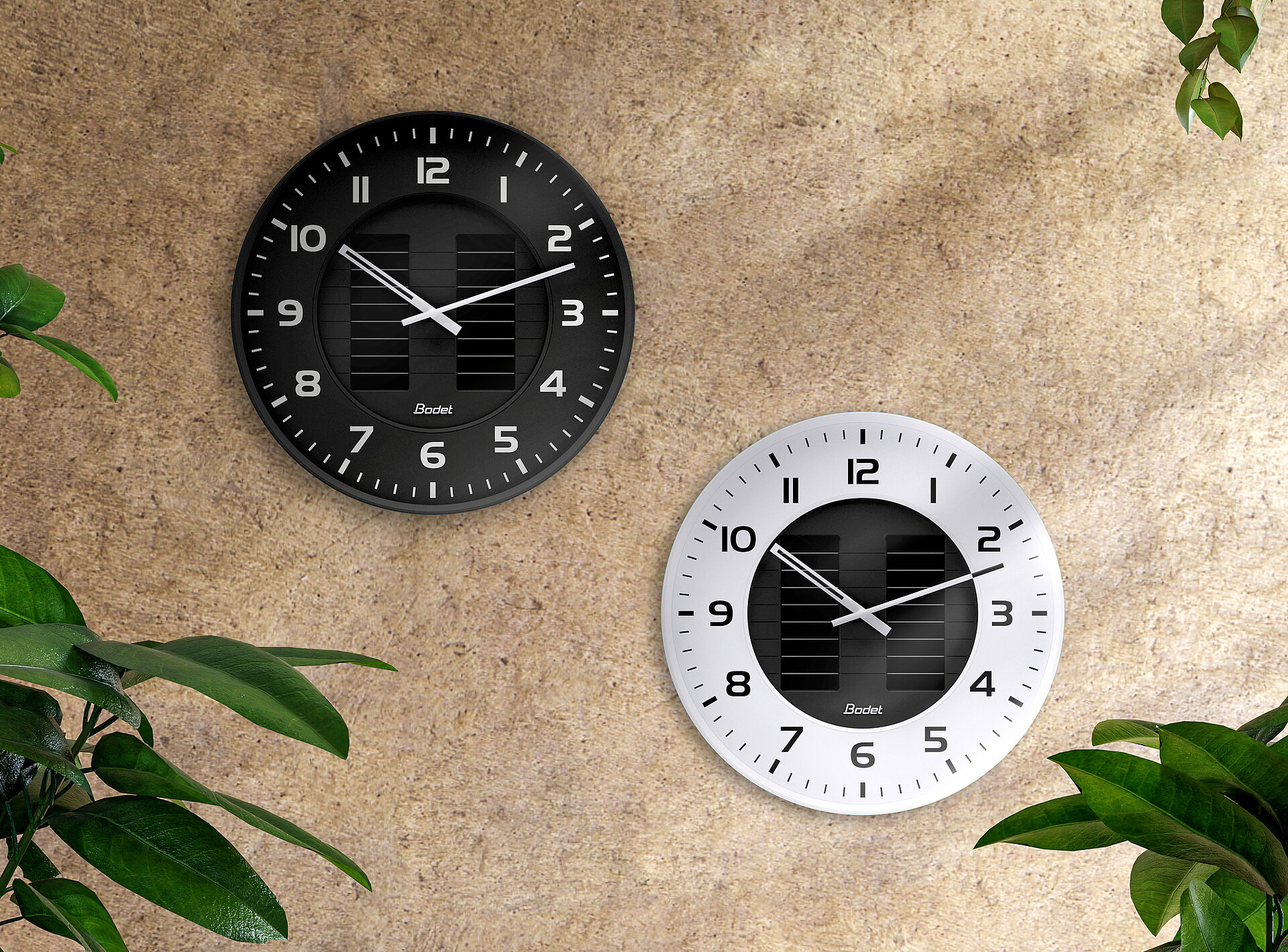 Wanduhr mit integrierten OPV-Modulen