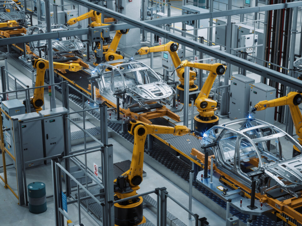 Team in der Robotik-Entwicklung