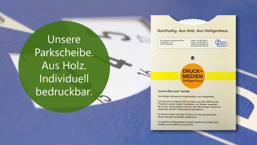 Parkscheibe aus Holz
