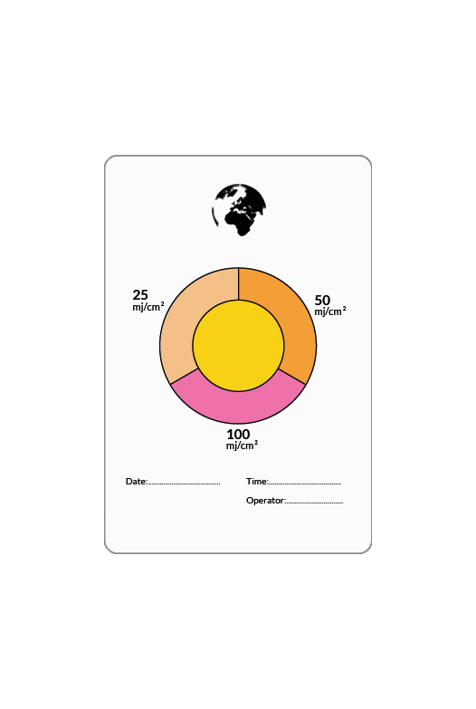 UVC-Dosimeter (photochromische Indikatorkarte)