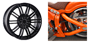 Beschichtung von Felgen und Motorradzubehör