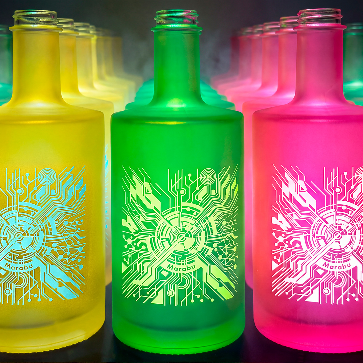 Bedruckte Glasflaschen (Ultra Glass LEDGF)