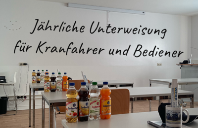 Schulungsräume für die jährliche Kranfahrer-Unterweisung