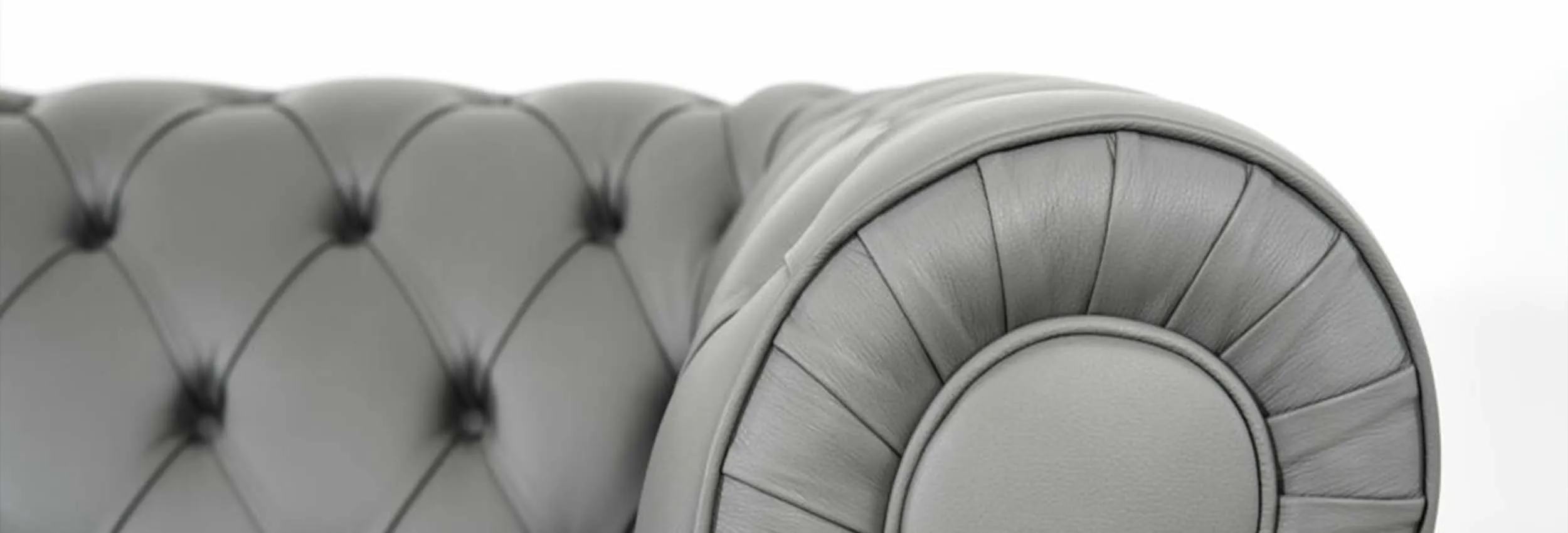 Chesterfield-Ledersofa, Detailansicht