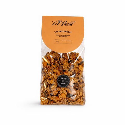 Bio Karamell Müsli Granola Erdnüsse & Schokolade