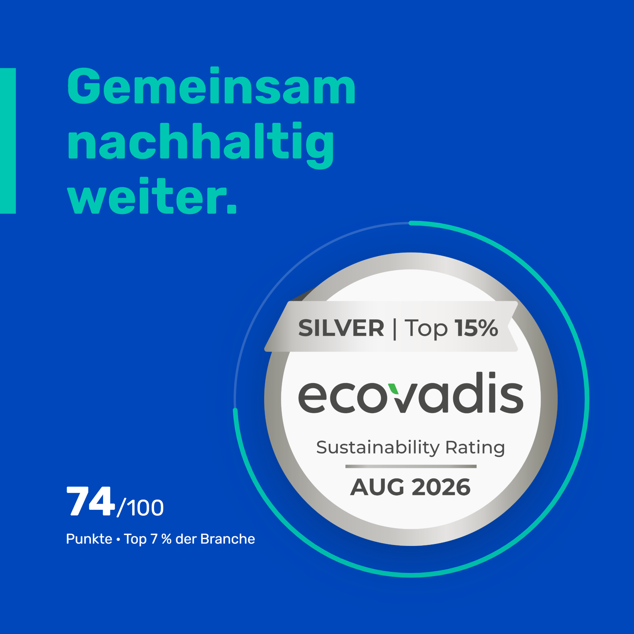 EcoVadis Silbermedaille für Nachhaltigkeit