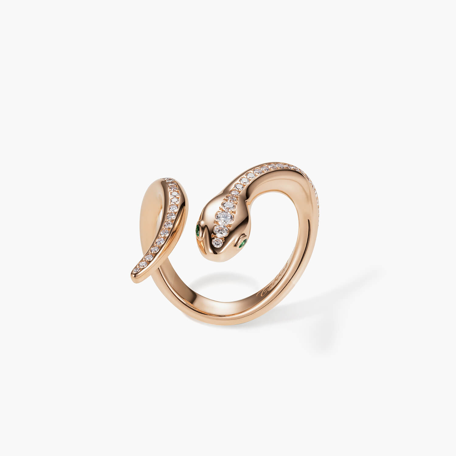 Reptilia Diamant-Schlangenring in 18K Roségold