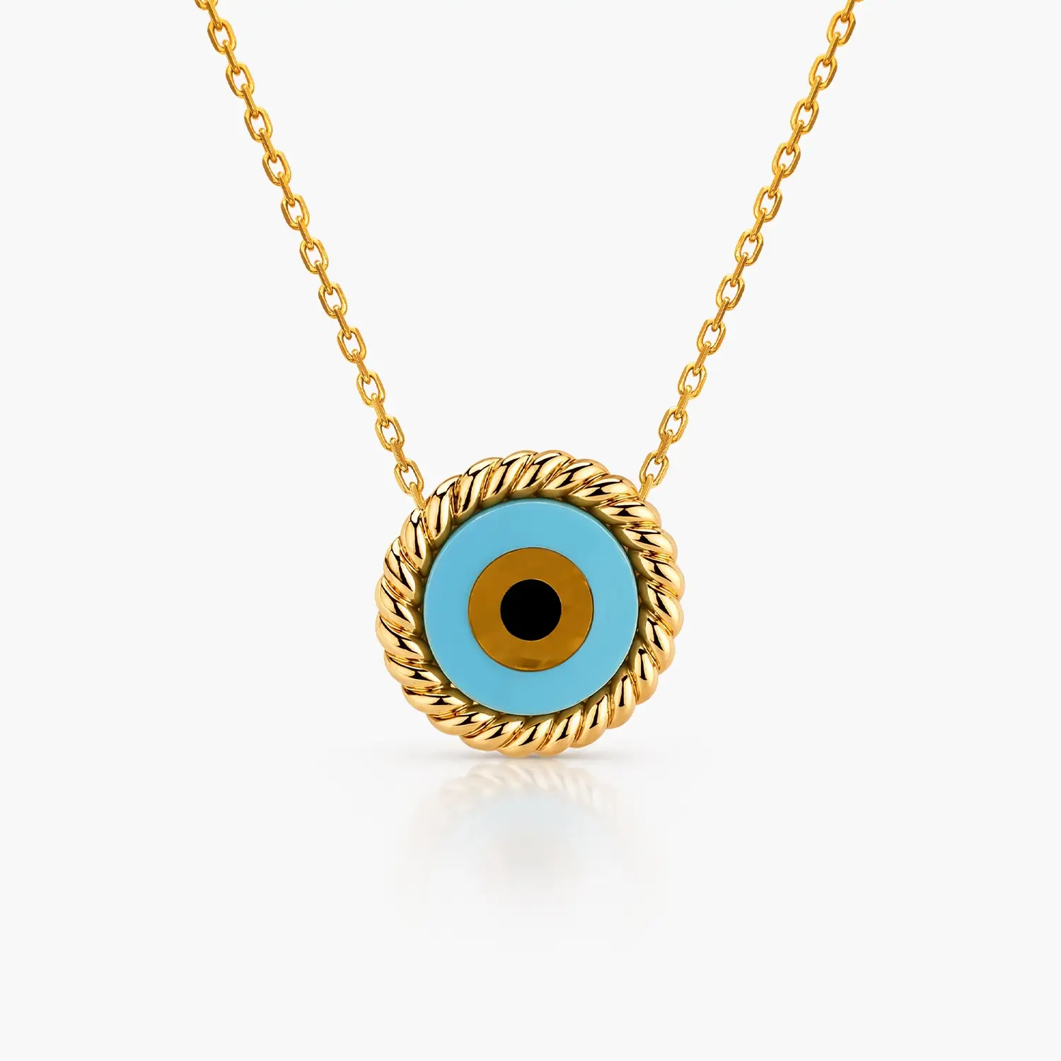Sail Away Eye Anhänger in 18K Gelbgold mit Emaille