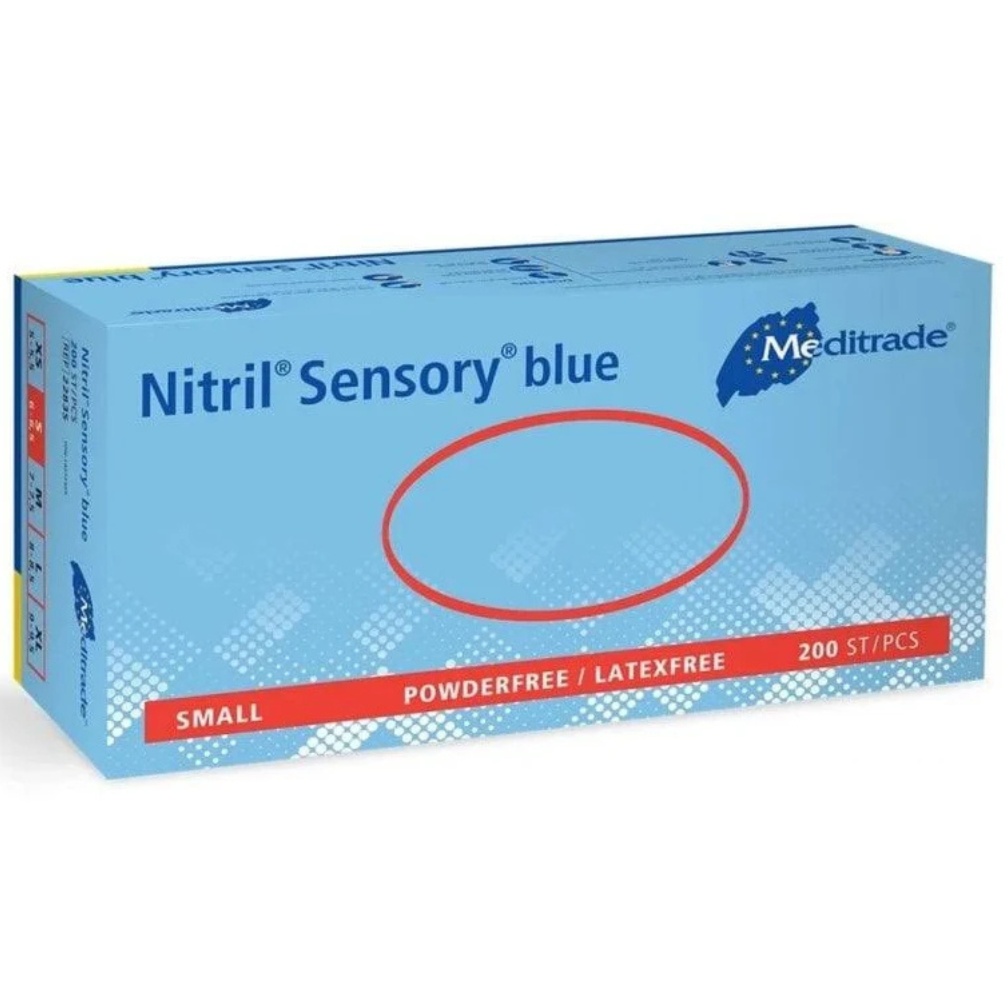 Meditrade Nitrile Sensory Blue Gloves, Pack of 200
