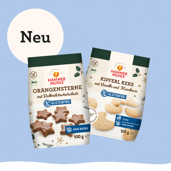Weihnachtsprodukte Orangensterne und Kipferlkekse