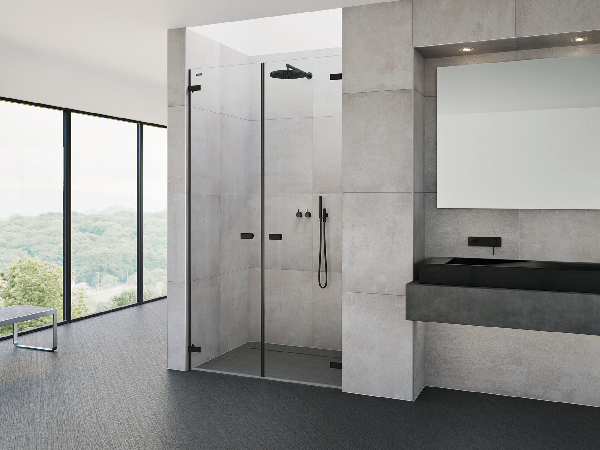 Frameless shower enclosure Viva (pivot doors)