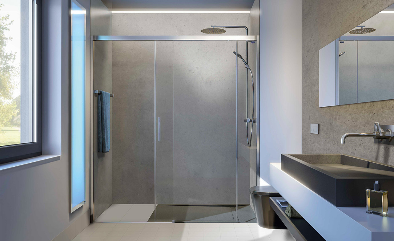 Bathroom with PanElle wall cladding after renovation