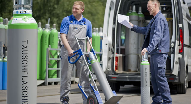 Tauschflaschensystem für Industriegase