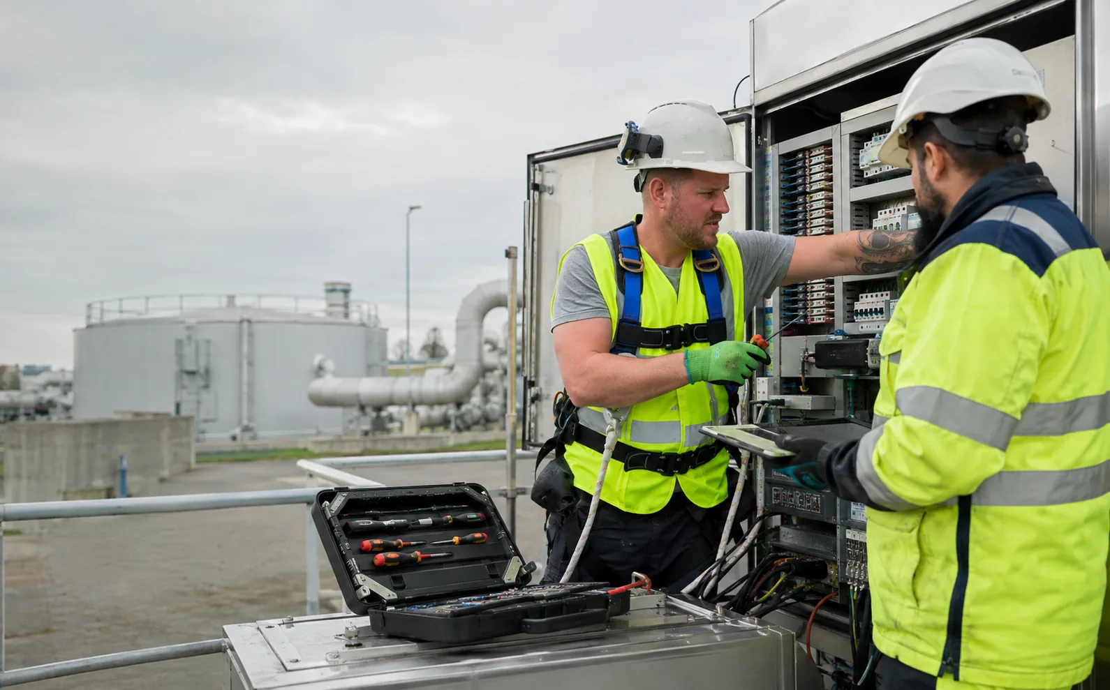 Servicetechniker im Einsatz an einer Industrieanlage
