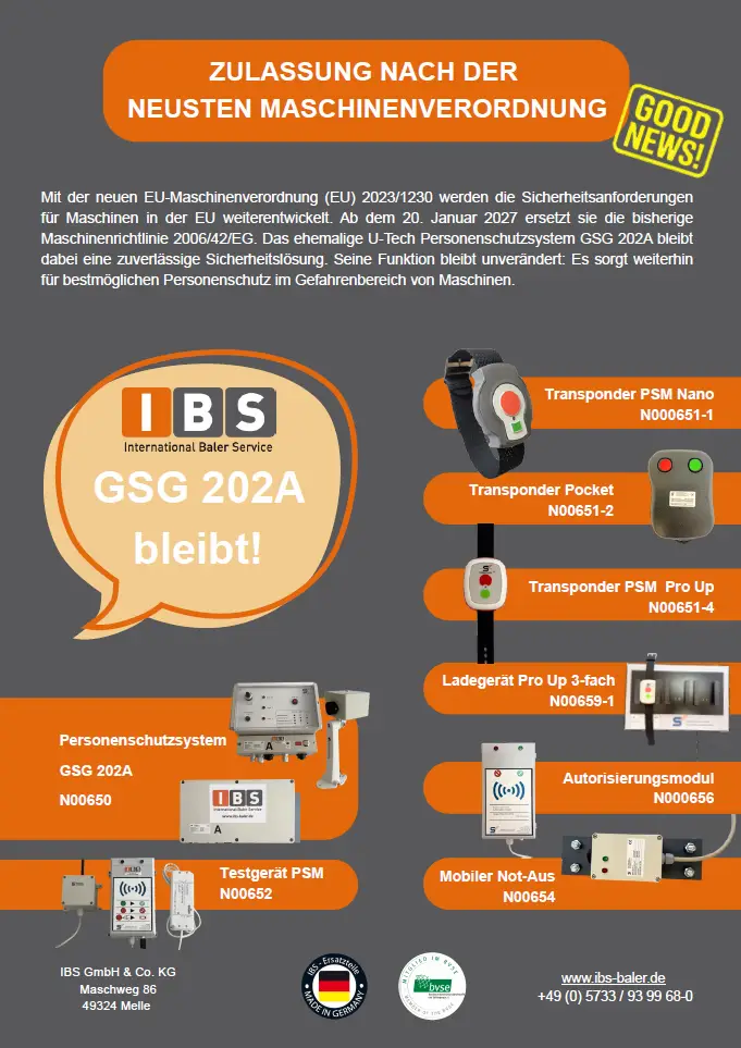 Personenschutzsystem Ballenpressen GSG 202A