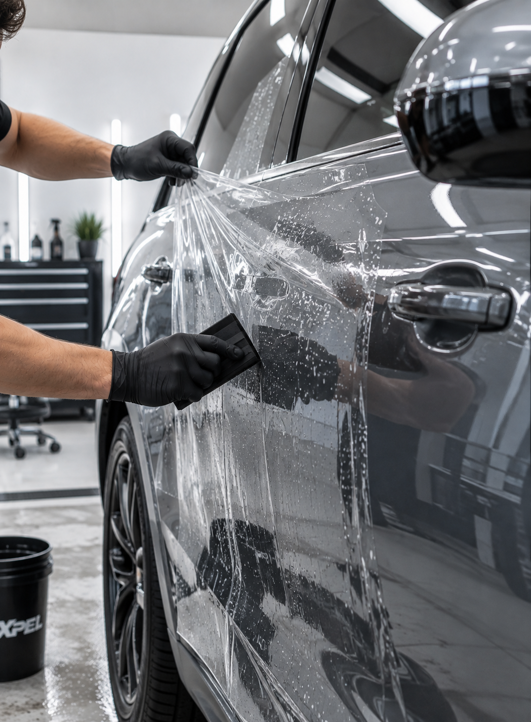 XPEL Lackschutzfolie auf der Motorhaube