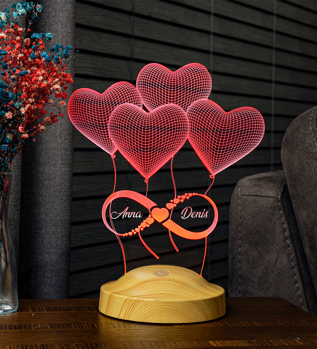 Unendlichkeit Lampe mit Gravur