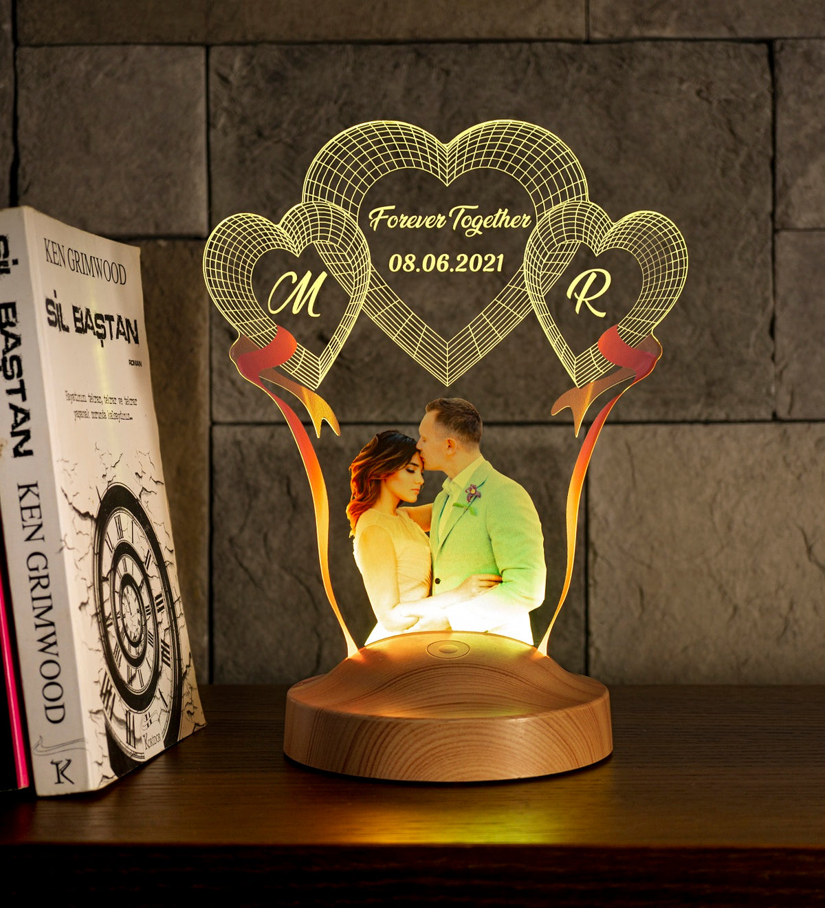 Foto-Lampe mit Wunschtext