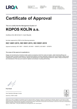 Zertifikate ISO 9001, ISO 14001, ISO 50001