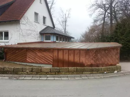 Carport aus Kupfer