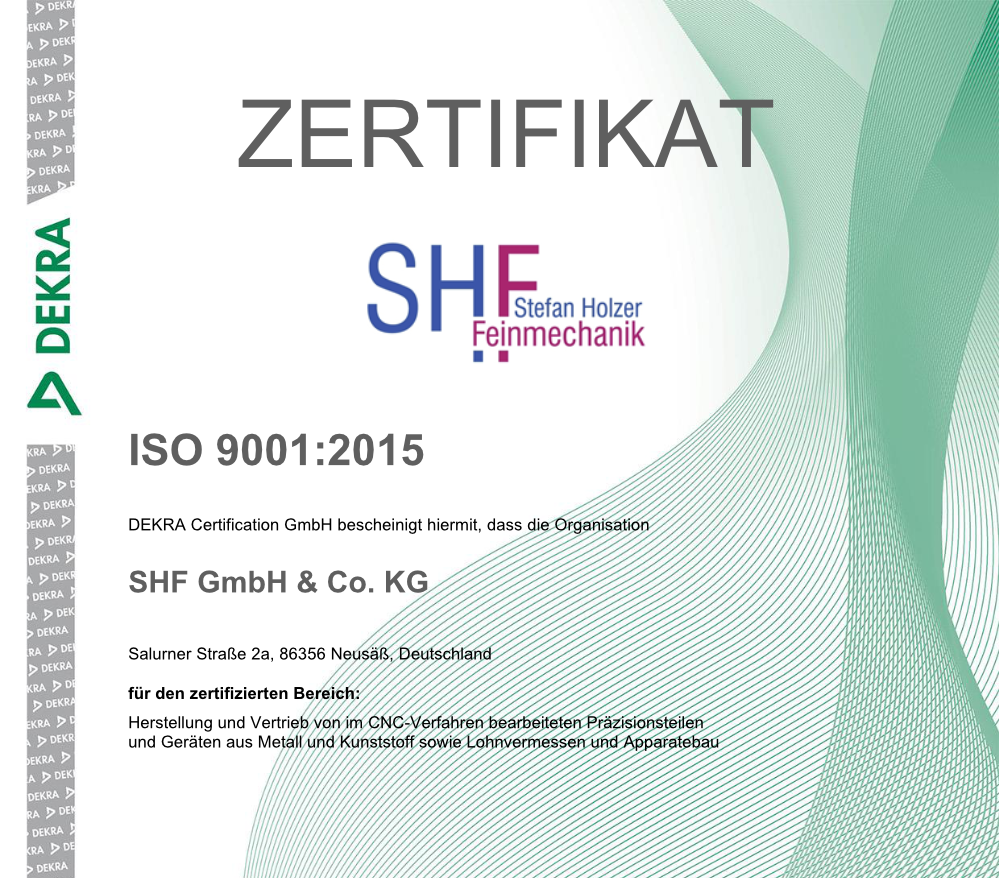 DIN EN ISO 9001:2015 zertifiziert