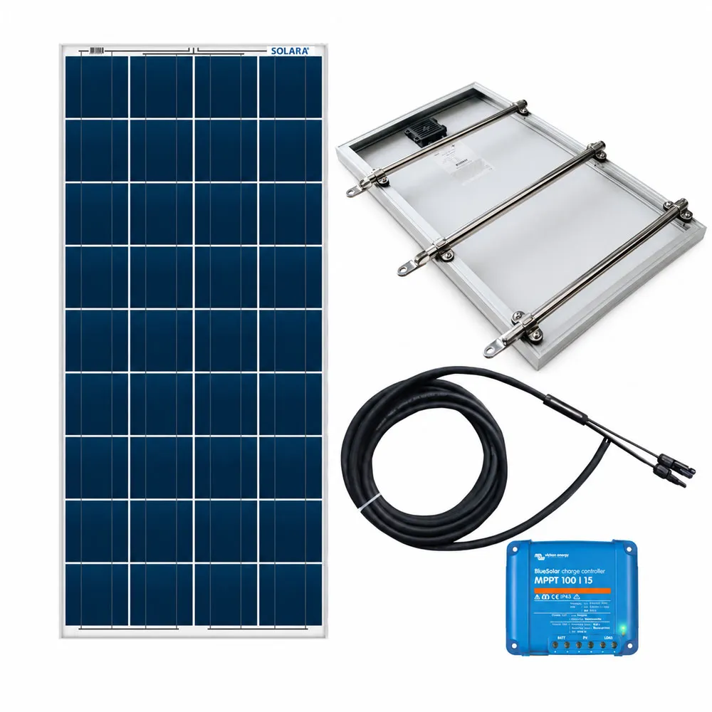 Solarmodul-Komplettset mit Edelstahl-Montagehalter