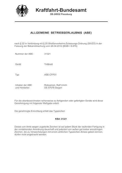 ABE 31321 für Fiat, Peugeot und Citroën