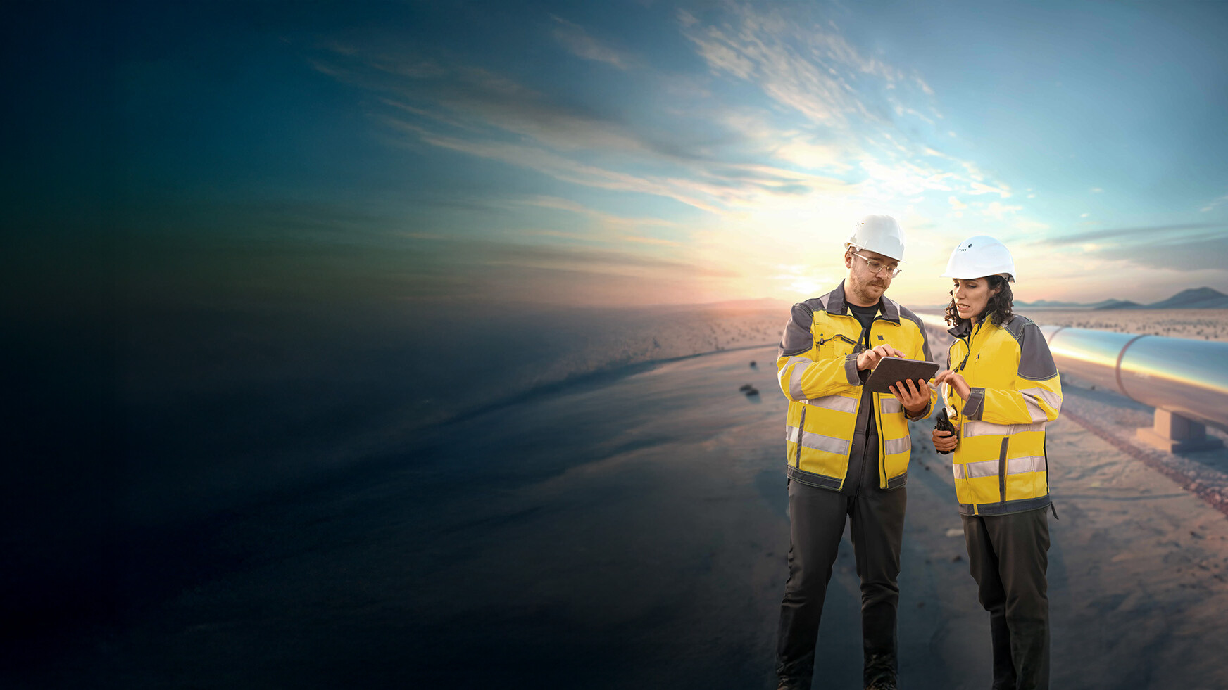 Engineering-Team bei der Überwachung von Pipeline-Infrastruktur