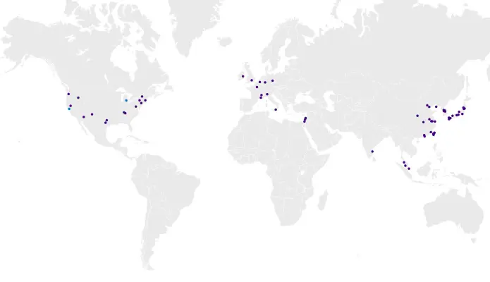 Globales Standortnetzwerk der KLA