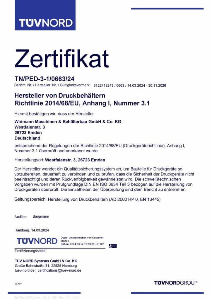 TÜV-Zertifikat
