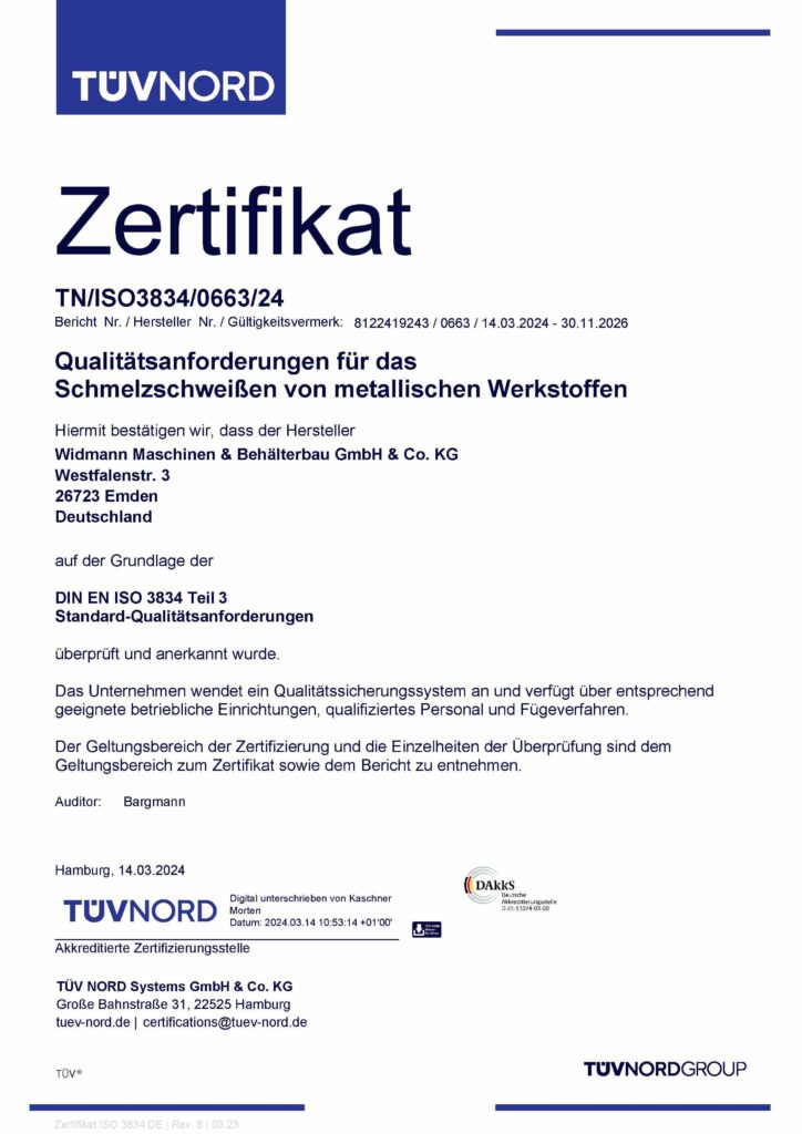 TÜV-Zertifikat
