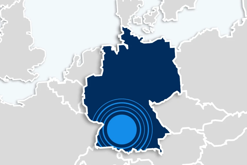 Servicegebiet in Süddeutschland