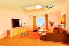 Wärmeverteilung durch Infrarotheizung im Wohnzimmer