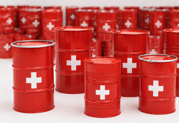 Drums with Swiss crosses