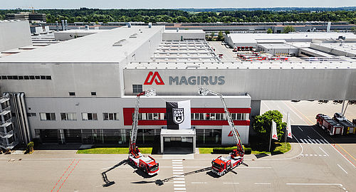 Partnerschaft Magirus und SSV Ulm 1846 im Werk Ulm