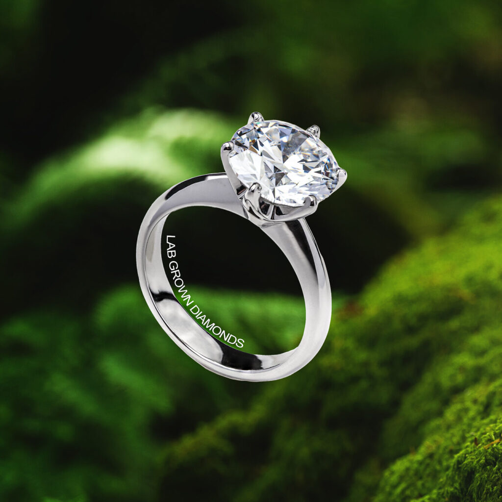 JUNGLE_ROSE Solitärring, 6-Prong, runder Diamant