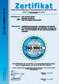 Zertifikat DIN EN ISO 9001:2015