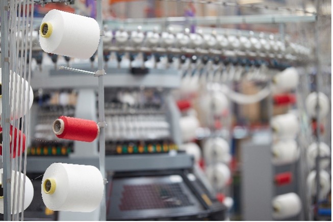 Rundstrickmaschine, Detailansicht