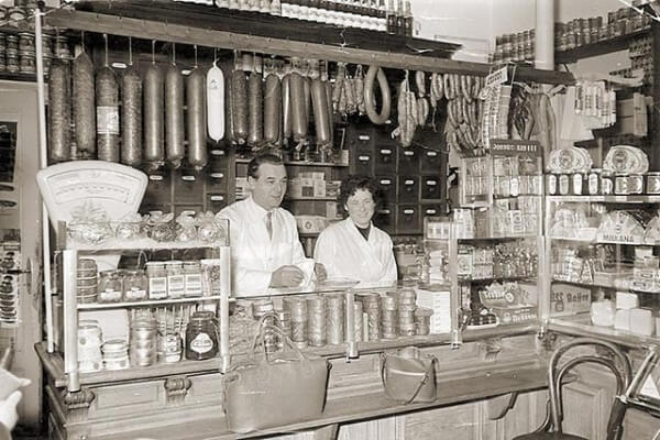 Historischer Markt der 60er Jahre