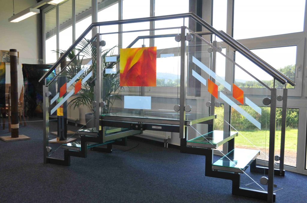 Glass staircase