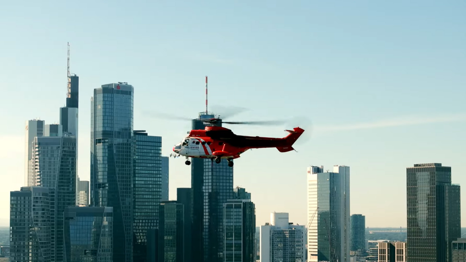 Heli-Einsatz beim Projekt Fifty Five Westend
