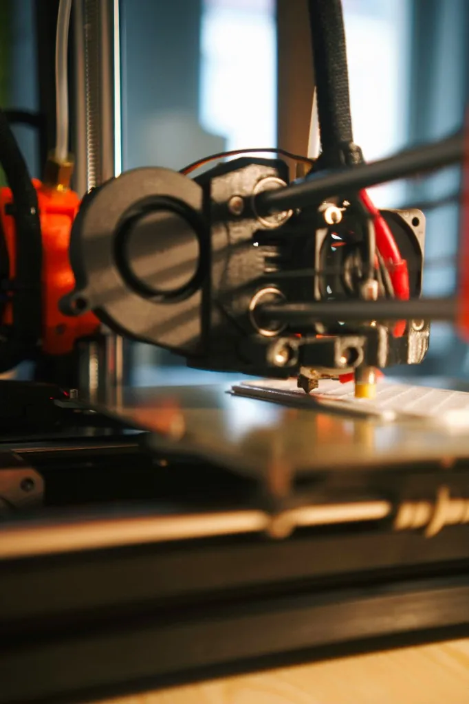 Nahaufnahme eines 3D-Druck-Extruders