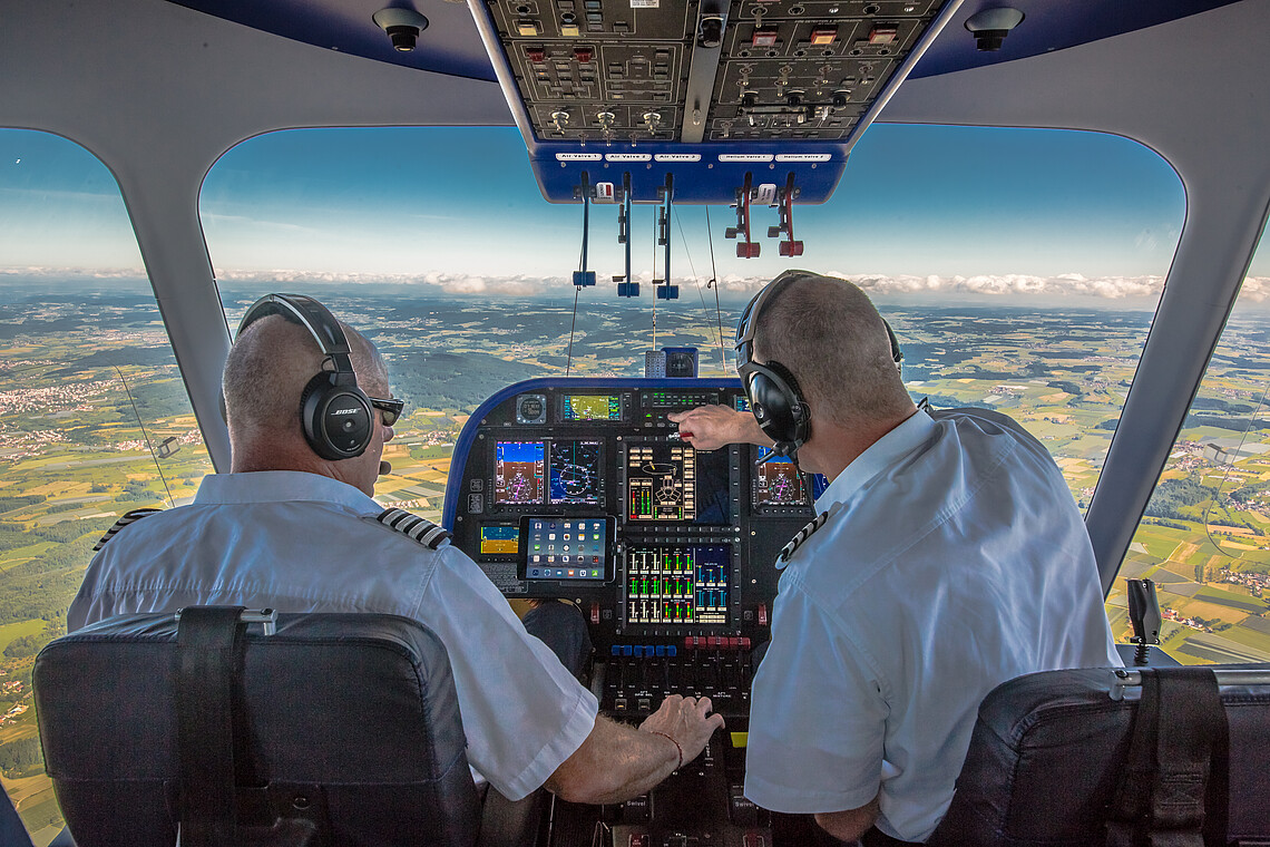 Cockpit mit Fly-by-Wire-Steuerung