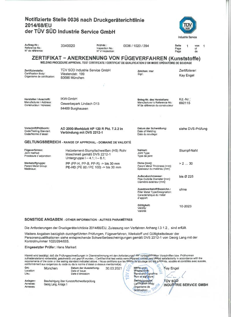 PP/PE-Rohrleitungssystem