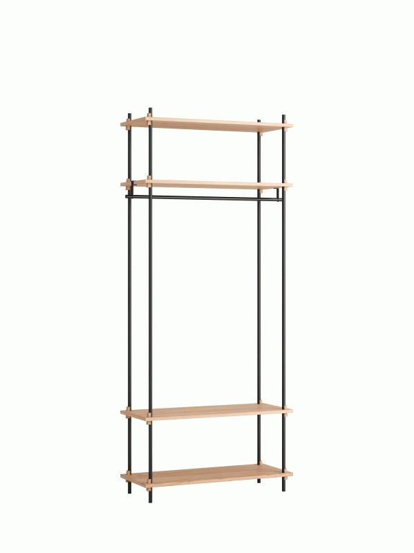 MOEBE Shelving System Garderobe (Eiche/Stahl)