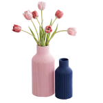 Porzellanvase mit Tulpen