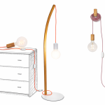 Designleuchten mit Holz und Textilkabeln