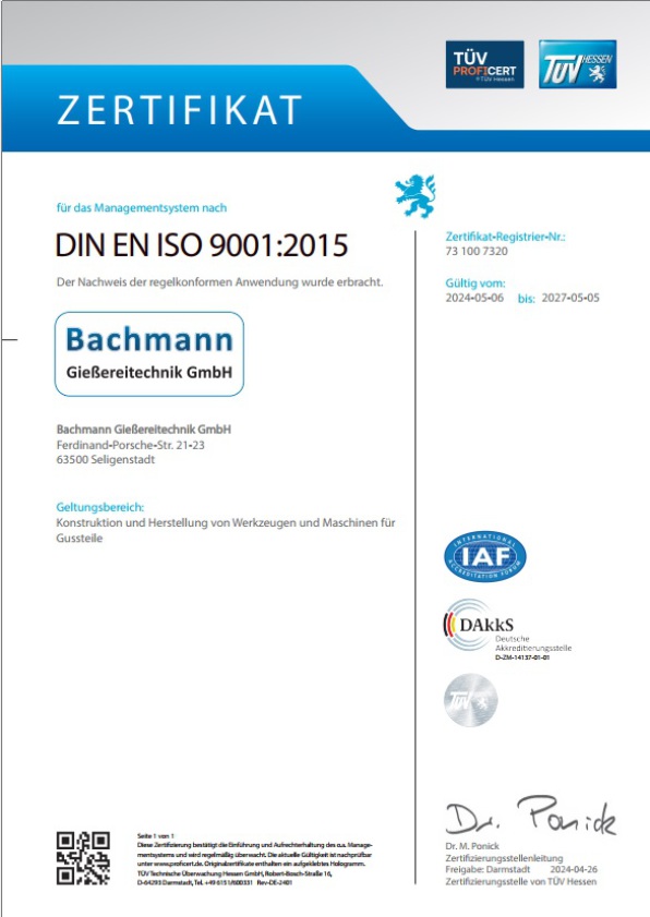 Zertifikat DIN EN ISO 9001